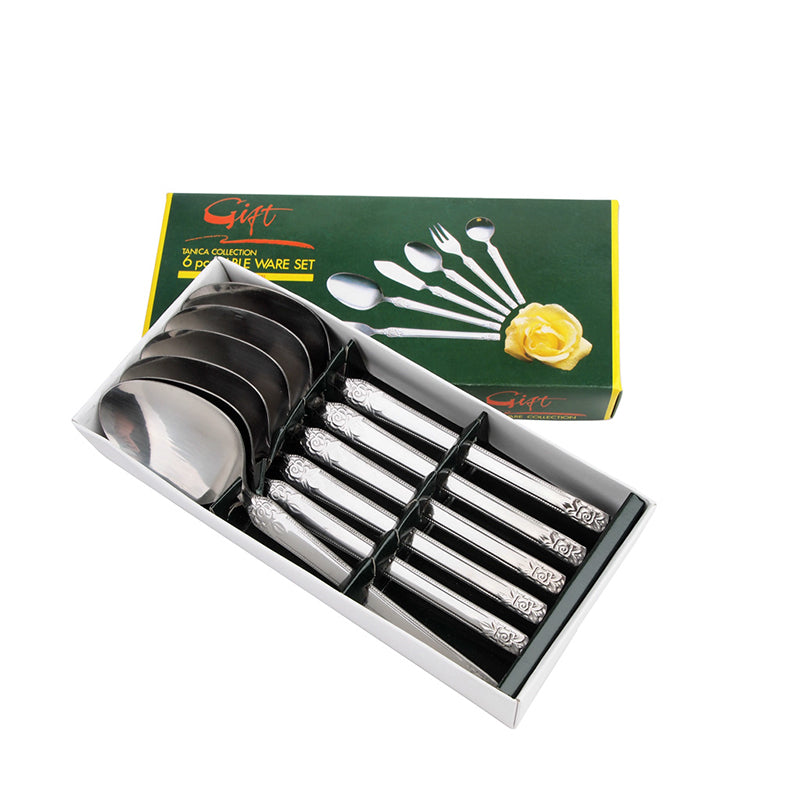 Tanica Flora Sendok Set 6 Pieces - Stainless Steel